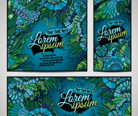 Sea style floral decorative background vector 02