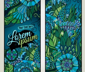 Sea style floral decorative background vector 03