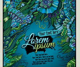 Sea style floral decorative background vector 04