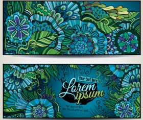 Sea style floral decorative background vector 05