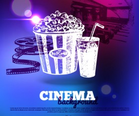 Shiny cinema neon light vector background 01