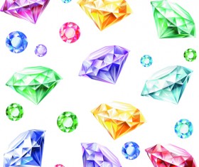 Shiny colored diamonds design vector 01