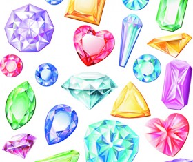Shiny colored diamonds design vector 02