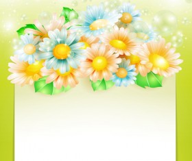 Shiny spring flowers creative background vector 01