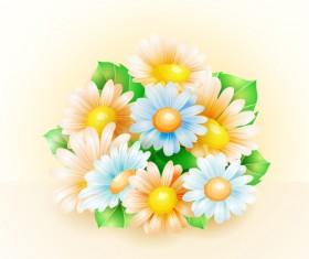 Shiny spring flowers creative background vector 02