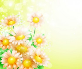 Shiny spring flowers creative background vector 04
