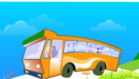 Sightseeing bus and lovely views vector