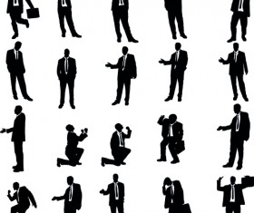 Vector set of businessman silhouettes graphics 01