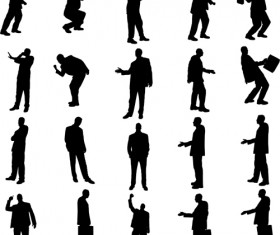 Vector set of businessman silhouettes graphics 02