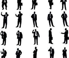 Vector set of businessman silhouettes graphics 03