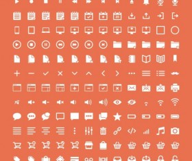 Small fine white web icons psd