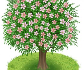 Spring green tree design vector graphic 02