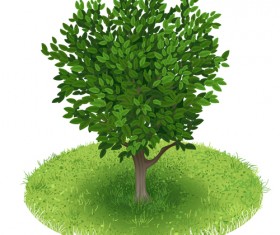 Spring green tree design vector graphic 03