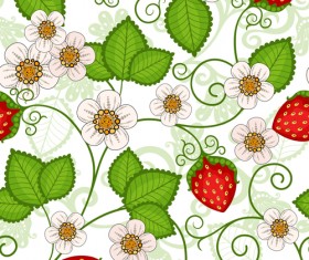 Strawberries seamless pattern vector