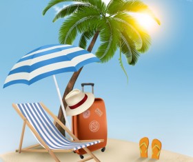 Summer beach vacation background art vector 01