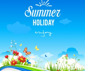 Summer holiday natural background art 01