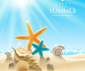 Summer holiday ocean backgrounds art vector 03