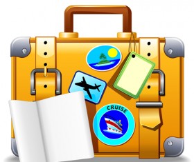 Summer travel suitcase backgrounds vector 03