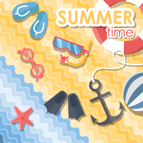 Summer travel time creative background graphics 03 free download