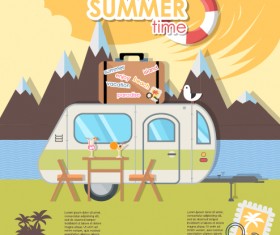 Summer travel time creative background graphics 05