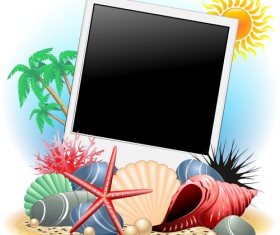 Summer travel with holiday background art vector 06