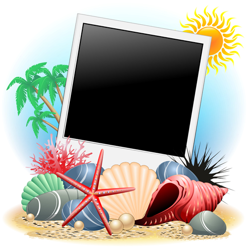 Summer travel with holiday background art vector 06