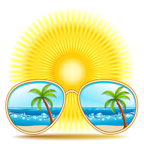 Summer travel with holiday background art vector 07