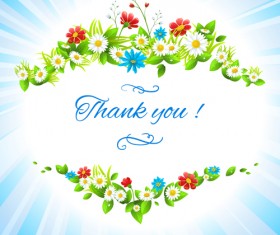 Sunlight with flower card vector material