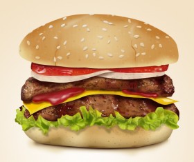 Tasty hamburger creative psd graphics