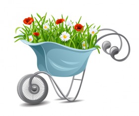 Trolley with flower design vector