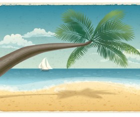 Tropical beach travel background art