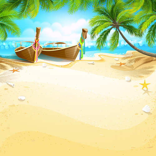 Tropical islands holiday background design vector 02