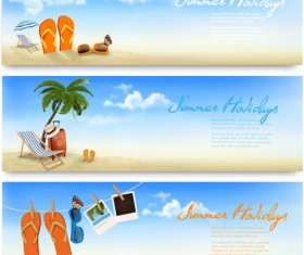 Tropical vacation creative banner vector