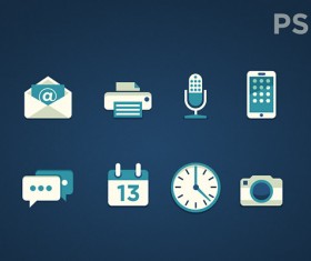 Two-color application icons psd material