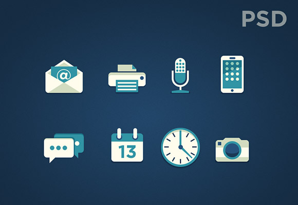 Two-color application icons psd material