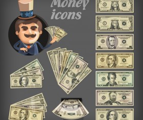 Various money design elements vector 01