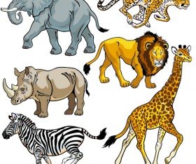 Vector set of wild animals design graphic 05