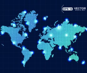 Vector world map design graphics set 03