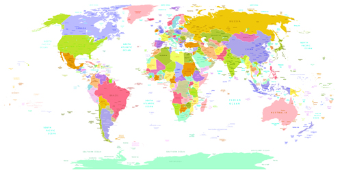 Vector world map design graphics set 04