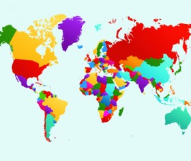 Vector world map design graphics set 05