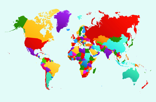 Vector world map design graphics set 05