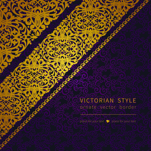 Victorian ornate floral pattern background vector 02