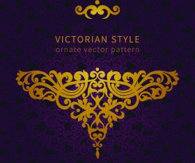 Victorian ornate floral pattern background vector 03