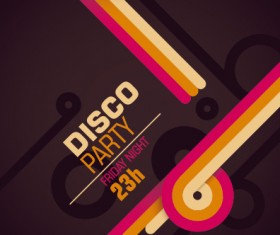 Vintage disco party poster flyer design vector 01