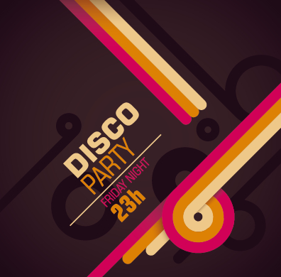 Vintage disco party poster flyer design vector 01