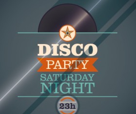 Vintage disco party poster flyer design vector 02