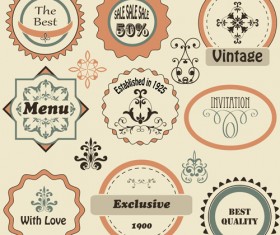 Vintage flat labels vector graphics