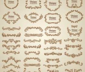 Vintage floral decorative borders and frames vector