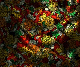 Vintage floral textile vector background art 01