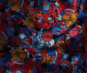 Vintage floral textile vector background art 02